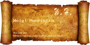 Weigl Henrietta névjegykártya